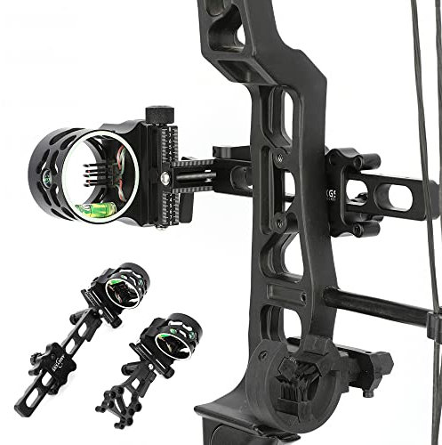 SHARROW Bogenschießen Bogenvisier für Compoundbogen 5 Pin Bogen Visier Micro Einstellbar Jagdvisier mit 4X 6X 8X Linse Verfügbares (Kurze Stange, nur Visier)