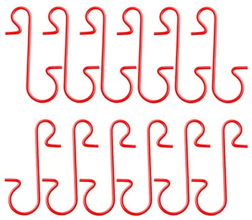50 Stück Weihnachtsschmuck Metall S-förmige Haken Halter Weihnachtsbaumkugel Anhänger hängende Dekoration für Zuhause Neujahr-rot