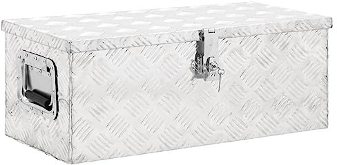 vidaXL Aufbewahrungsbox Silbern 70x31x27 cm Aluminium