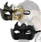 Zeaying 2 Stücke Maskenball Maske Damen Glitzer, Venezianische Masken, Maskerade Gesichtsmaske, Luxus-Masken, Schwarz und Gold, Vintage Gold, Faschingsmasken Gesicht Famen, Phantom der Oper Halbmaske
