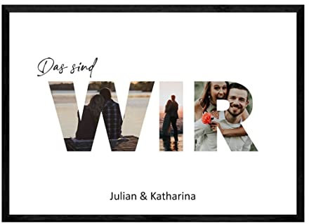Personalisierte Geschenke für Pärchen Wir – Bildercollage zum Hinstellen oder Aufhängen - Liebesbeweis für deinen Partner - Verewige eure Lieblingsmomente – Das perfekte Geschenk zum Jahrestag