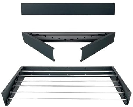 Tendedero Plegable de Pared Mikomika - Diseño Compacto y Retráctil con 30 kg de Capacidad - Ideal para Interior y Exterior, Ahorra Espacio (Negro)