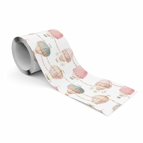 Muralo - Selbstklebende Bordüre - Tapetenbordüre Wandbördure - Dekorative Wandtatto für Wände, Möbel, Decken, Tapeten, Wandverkleidungen, Türen - Pastellfarbene Ballons - Br.10cm x Hö.300cm