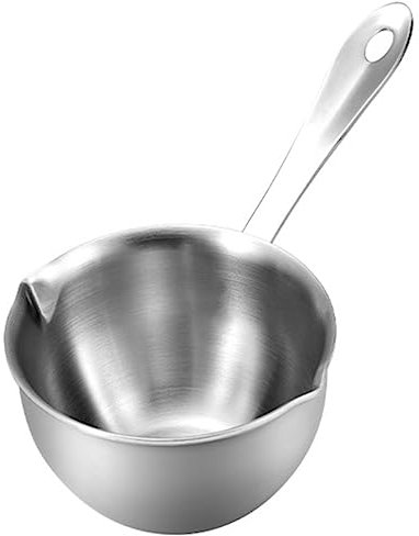 Milisten Non Stick Mini Saucepan 7 Inch Oil Dripping Pan Small Stainless Steel Pot for Melting Butter and Cooking Sauces on Induction Hob