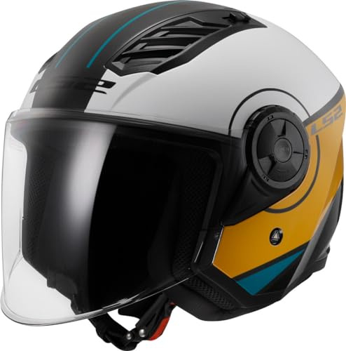 LS2, Jet-Motorradhelm Airflow II Cover White Brown, XL