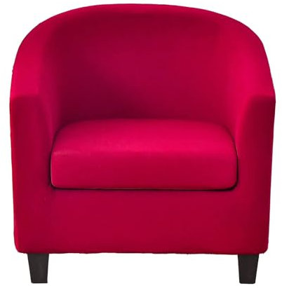 ZRCYXDW Elastischem Club Chair Schonbezug, Spandex 2 Stück Schonbezug Für Clubsessel Abnehmbar Sesselüberwurf Elastischem Boden Tub Club Stuhlhussen-rot-2 Stück