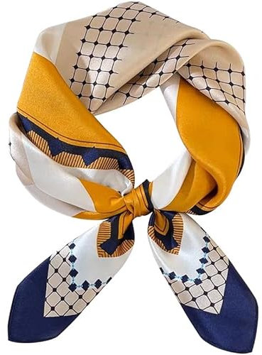 GIMIRO Schal aus imitierter Seide [53 x 53cm] Quadratische Schals Impressionismus-Muster Vintage-Schal für Büroarbeit oder lässigen Bund (Classical)