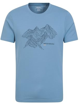 Mountain Warehouse Compass Mens Cotton T-Shirt - Lightweight, Breathable & UV Protect Casual Tee - Spring, Summer Outdoors, Holiday, Walking, Hiking