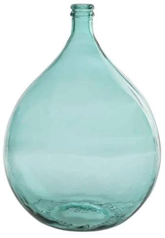 Paris Prix - Vase Design en Verre Bouteille 56cm Bleu Azur