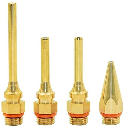 Sunmeit Pistolet à colle à pointe fine Puissant buses en cuivre pour colle chaude Lot de 4 buses en cuivre pour fusion à chaud à température double taille complète