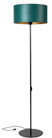 decorwelt Stehleuchte Stehlampe aus Metall Wohnzimmer Grün-Gold Bodenlampe Standleuchten Beleuchtung Lampe Esstischlampe Esszimmer Schlafzimmer