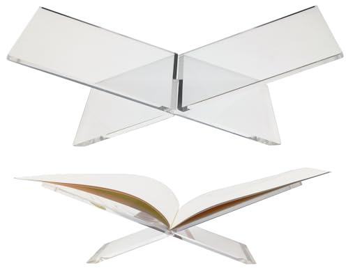 SHTCSZBA Acryl-Buchständer für Display, Acryl-Buchhalter, offener Buchständer zum Lesen, geeignet für Kunst, Kochbuch, Zeitschriften, Lehrbuch, Bibel – 33,5 x 14 x 10,9 cm – 1 Set
