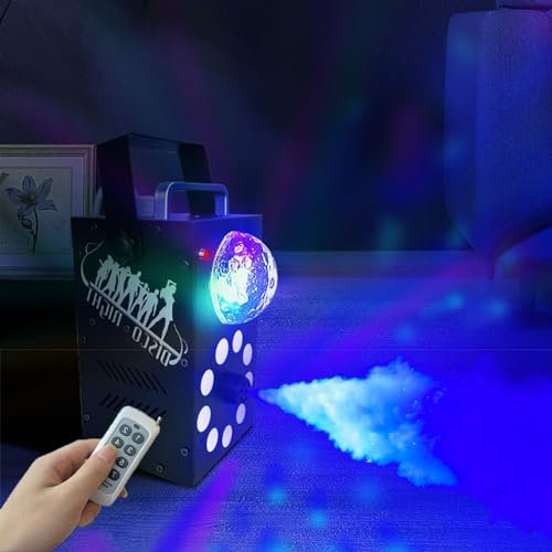 Machine à fumée 700 W (capacité 150 ML) – Panneau/télécommande Multifonction, Machine à Brouillard – Boule Magique/Spray/Effet Colorant, pour fête, Noël, Halloween, Effet scène DJ
