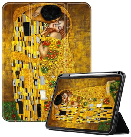 Étui pour Ipad Mini 4/Mini 5 Génération - Smart Cover avec Porte-Crayon - Veille/Réveil Automatique - Mince Et Léger avec Support Arrière À Trois Volets - Klimt-Kiss