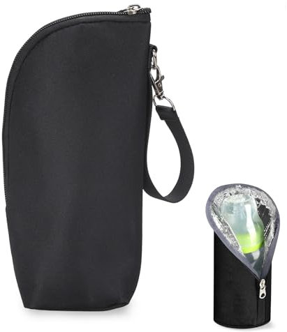 JNOUCS Insulated Bottle Bag, 1 Pcs Insulated Baby Bottle Bag, Portable Insulated Bottle Bag, Suitable for Mothers to Carry and Keep Warm Bottles When Taking Babies Out (Black)