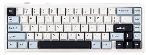 EPOMAKER x Aula F65 Mechanische Tastatur Kabellose, Custom Gaming Tastatur Gasket mit Hot-Swap-fähige, RGB, Bluetooth/2,4 GHz/Kabel, geschmierte lineare Schalter (Eisiges Blau, Reaper Switch)