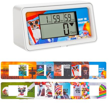 10 Papierkarten-YOOREAL 9999 Tage Digitaler Countdown Tage Timer Countdown mit Hintergrundbeleuchtung Summer Alarm für Ruhestand Urlaub Hochzeit Weihnachten Neues Baby Klassenzimmer Labor Küche Kochen