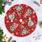 Weihnachtsbaum Decke, 120cm Dunkelrot Weihnachtsbaum Rock Matte, Christbaumständer Teppich mit Weihnachtswichtel Muster, Weihnachtsbaumständerhüllen, Runde Weihnachtsbaumdecke für Weihnachtsbaum Deko