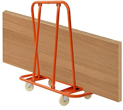 Plattenwagen 1000kg Tragkraft Plattenheber, Trockenbau-Transportwagen und Plattenwagen, mit Vollgummi Rädern für Holz- und Gipskartonplatten sowie Fenster-Plattentransporter