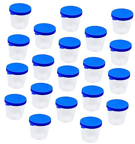 JECOMPRIS Recipiente De Muestras De Orina 40 Ml Tapa a Prueba De Fugas, Copa De Muestra Plástica Para Laboratorio, Paquete De 100 Unidades Para Análisis y Pruebas Clínicas