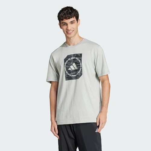 adidas Men's CAMO Shape Graphic T-Shirt, Wonder Silver, 4XL