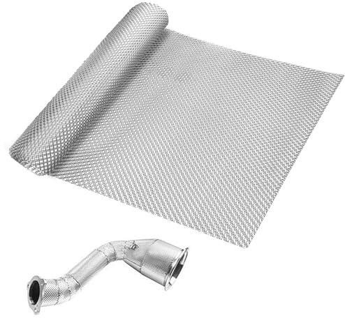 100x40cm Hitzeschutz Hitzeblech Hitzeschutzblech Aluminium Motorsport Isolierung,Aluminiumlegierungsplatte, Hitzeschutzblech auspuff, Geprägtes Aluminium-Auto-Auspuffrohr, Motor-Wärmedämmung