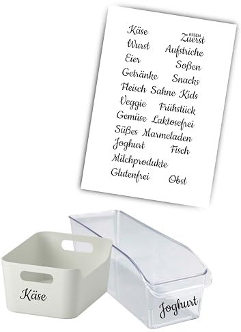 JuPaRo Küchen Ordnungs Aufkleber, Küchenorganizer, Sticker für den Kühlschrank, Ordnungssystem Kühlschrank, Organisation Haushalt, Organisation Kühlschrank, Etiketten Kühlschrank (Kühlschrank)