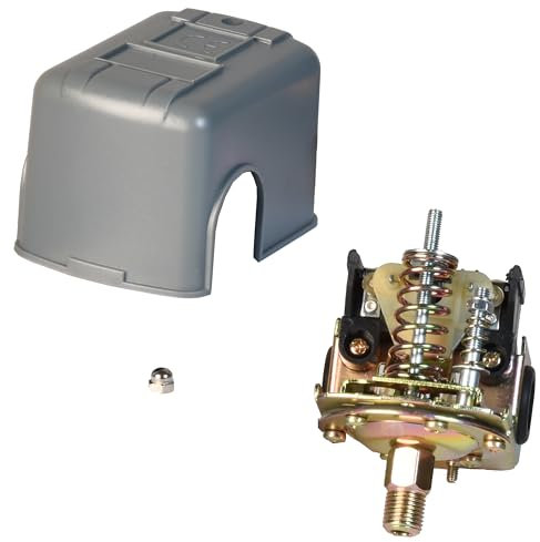 Druckschalter SK-6A 230V 1-phasig Druckwächter für Hauswasserwerke Pumpen Automatische Pumpensteuerung 1/4 AG Ein- und Abschaltdruck einstellbar 1,2-5 bar