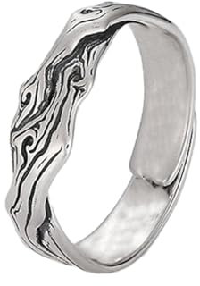 Auriselle Herren Wikinger Ring Verstellbarer Ring mit Zweig Muster, Offene Retro Punk Hip Hop Gothic Schmuck, Unisex Vintage, Party Geburtstag/Weihnachten/Ostern Geschenk für Männer Jungen Damen