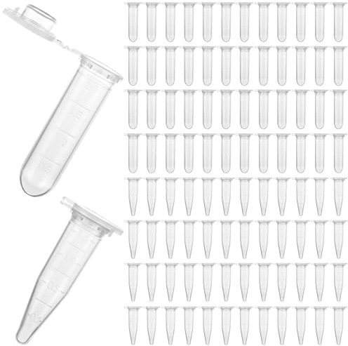 LOLYSIC Lot de 1000 Petit Tube Plastique avec Couvercle (1,5ml et 2ml), Récipient de Stockage Transparent Gradué pour Perles, Poudre, Cosmétiques et échantillons