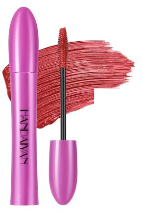 Red-2 Wimperntusche Wasserfest,Mascara Wasserfest, Langlebige Volumizing Curling Verlängerung Mascara Make-Up für Weihnachten, Halloween, Partys, Hochzeiten