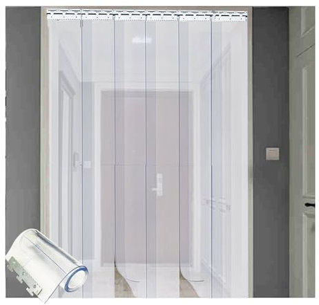 Rideau de porte en plastique 1 mm d'épaisseur 105 x 230 cm pour chambre froide, entrepôt et restauration. Durable et facile à installer, barrière anti-mouches et insectes économe en énergie