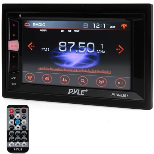 Pyle Double DIN 6.2” Touchscreen Car Stereo – in-Dash Multimedia DVD/CD/MP3 Player, Bluetooth Receiver, AM/FM Radio, USB/SD Card, Subwoofer Output, Hands-Free Calling, Remote Control