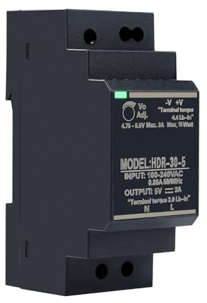 Hutschiene Netzteil 5V DC 3A 15W Trafo DIN Rail Netzteil | Eingang: AC100-240V Ausgang: DC 5V 3A DIN Schienen Netzteil Mit Überspannungs-, Überlast-, Überstrom- und Kurzschlussschutz