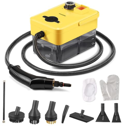 Reemix Nettoyeur vapeur portable 2500 W pour nettoyage avec plusieurs accessoires, nettoyeur vapeur portable pour cuisine, salle de bain, canapé, rideau, sans produits chimiques, chauffage rapide