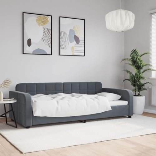 Emmtore Tagesbett, Sofabett, Gästebett Schlafsofa für Schlafzimmer Wohnzimmer,Stoff Tagesbett Dunkelgrau,90 x 200 cm,ohne Matratze