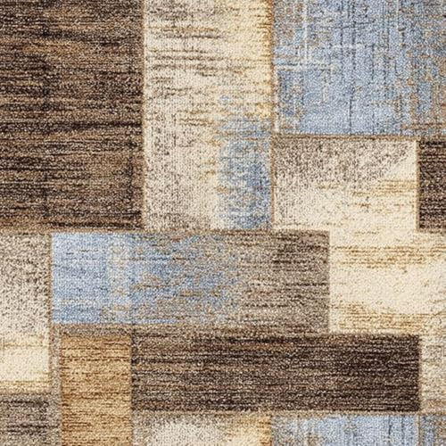 DERUINVAIO Self Adhesive Feature Removable Minimalist Abstract Geometric Shapes Beige Blue Tones Peel and Stick Vinyl Wallpaper Roll, Sticky Lining Paper for Bedroom, Living Room, Kitchen Walls