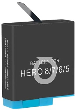 Compatibile con la batteria della fotocamera GoPro Hero 5 6 7 8 da 1500 mAh,accessori(1 Battery)