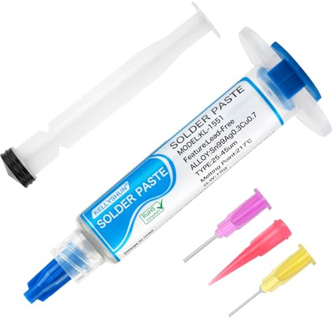 KELLYSHUN Sn99/Ag0.3/Cu0.7 Solder Paste, 5ML Syringe No-Clean Lead-Free Soldering Paste, 217°C Melting Point High-Temperature Solder Paste,Solder Paste for Electronics