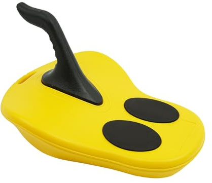Kunststoffrodel Schlitten für Kinder und Erwachsene, Plastikbob, Schlitten-Snowboard mit Griff und Zugseil, Tragbarer Schneeschlitten, Max.100kg,58 x 42 x 36cm (Gelb)
