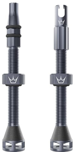Peaty's Holeshot Fast Flow Tubeless Ventil - Hochdurchfluss-Design mit Anti-Verstopfungsfunktion für Dichtmittel, Schnelle Reifenmontage, 7075-Aluminium, MTB-kompatible Fahrrad Ventile, 60mm Grau