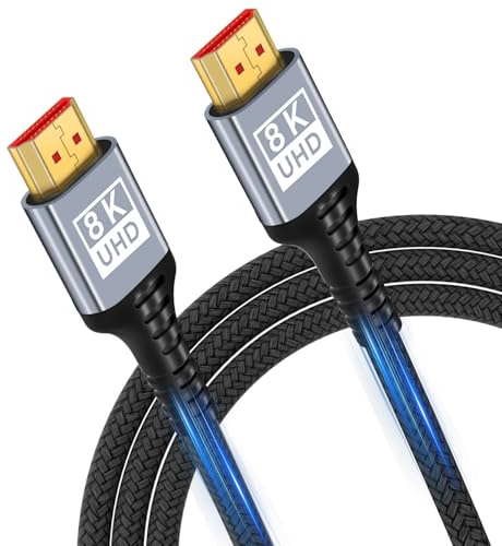 HDMI 2.1 Kabel 7M 10K 8K,48Gbps Ultra Highspeed HDMI Kabel 10K 8K@60Hz 4K@120Hz 7680P,HDMI 2.1 unterstützt HDR10 eARC 3D HDCP 2.2&2.3,Kompatibel mit PS5/4/Laptop/X-Box HDTV Blu-ray Player/Monitor