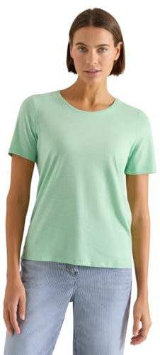 Damen Basic T-Shirt mit Rundhals in Unifarbe