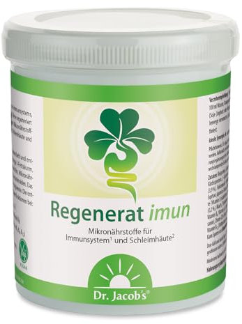 Dr. Jacob's Regenerat imun 320 g Dose I für Immunsystem¹ und Schleimhäute² I vegan, geeignet bei Gluten-, Laktose- und Histaminintoleranz I 20 Portionen