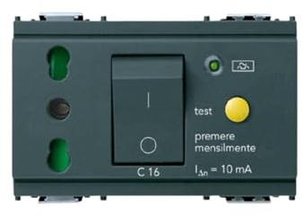 Presa bipasso con interruttore magnetotermico Differnziale 16A Vimar 16283