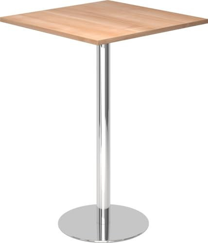 Stehtisch 80x80cm Nussbaum/chrom