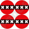 Aufkleber mit Amsterdam-Flagge, 50 mm, Vinyl, 4 Stück