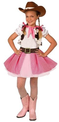 Morph Costume Cowgirl Bambina - Vestito Carnevale per Bambina, Abito Western per Halloween, Compleanni e Party., S