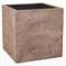 VIVANNO Pflanzkübel Fiberglas Block Frostsicher - 50x50x50 cm - Gestreift Beige - Blumenkübel Quadratisch für Draußen und Drinnen