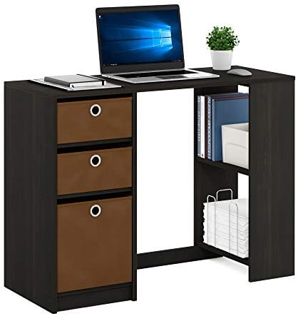 Furinno JAYA Moderner Computerschreibtisch, Schreibtisch, PC-Tisch, Espresso, 100.1 (B) x 74.4 (H) x 39.9 (T) cm